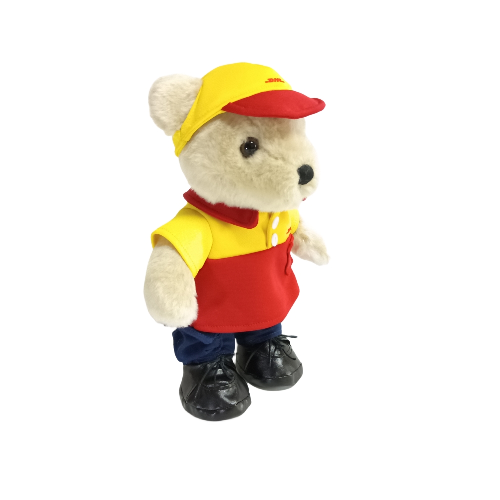 DHL Courier mascotte ours en peluche personnalis&eacute; doux en peluche jouets en peluche