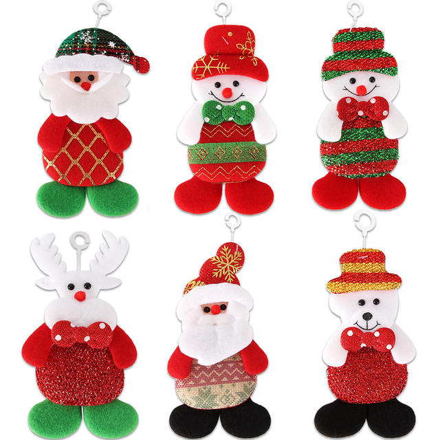 Pendentif en flanelle de d&eacute;coration d'arbre de no&euml;l en peluche classique, vente en gros