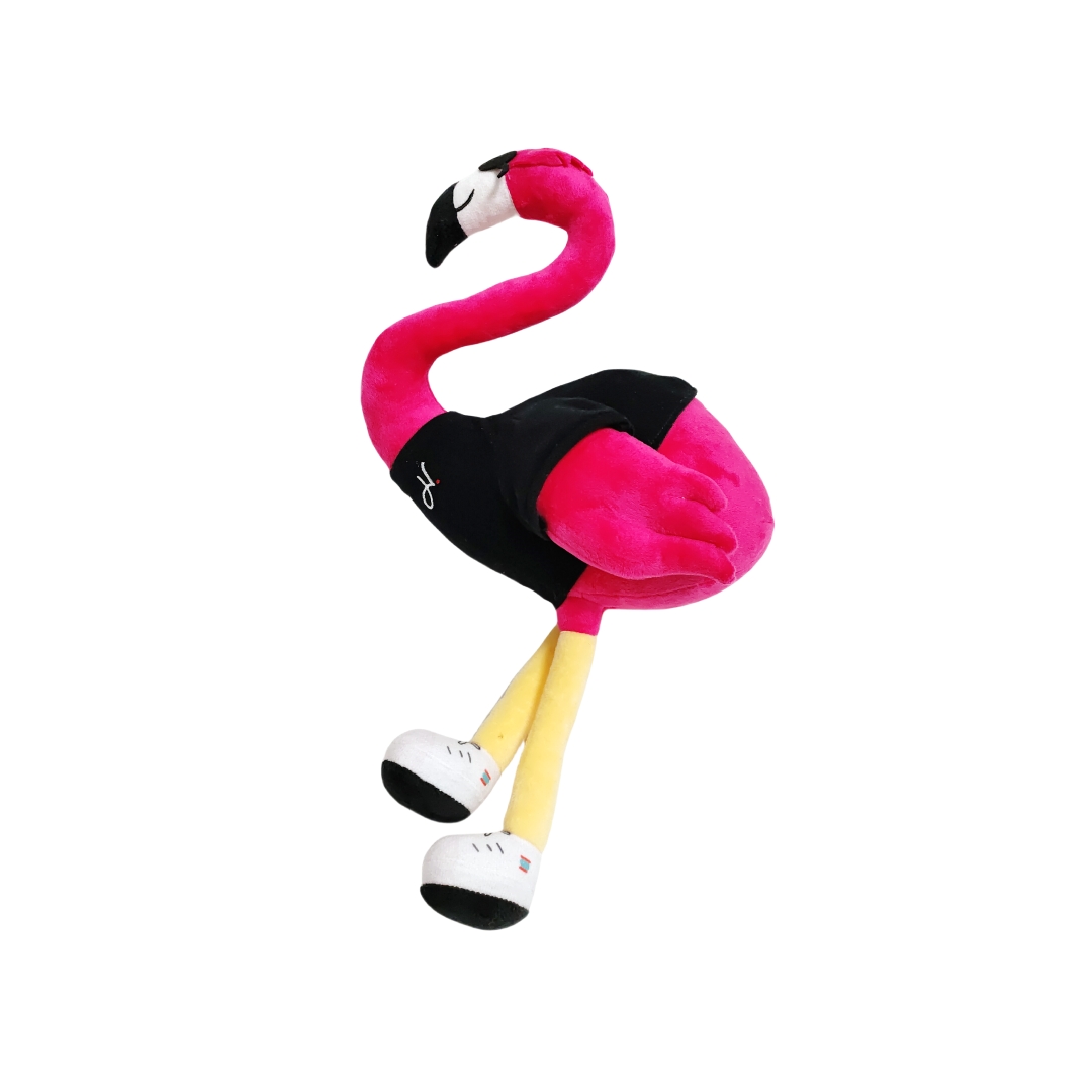 ပန်းရောင် Flamingo Plush Mascot အရုပ် စိတ်ကြိုက်တိရစ္ဆာန်လက်ဆောင် Soft CE ထည့်ထားသော အရုပ်များ