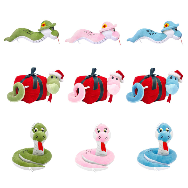 Nouveaut&eacute; personnalis&eacute; en peluche peluche dessin anim&eacute; mignon serpent jouet poup&eacute;e