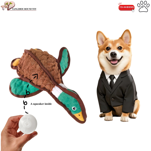 Interakt&iacute;vna veľkoobchodn&aacute; veľkoobchodn&aacute; plyšov&aacute; hračka pre psa Fluffy Duck M&auml;kk&aacute; plyšov&aacute; hračka