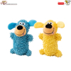 Jouets pour animaux de compagnie personnalis&eacute;s grin&ccedil;ants &agrave; m&acirc;cher en peluche pour chien bleu jaune