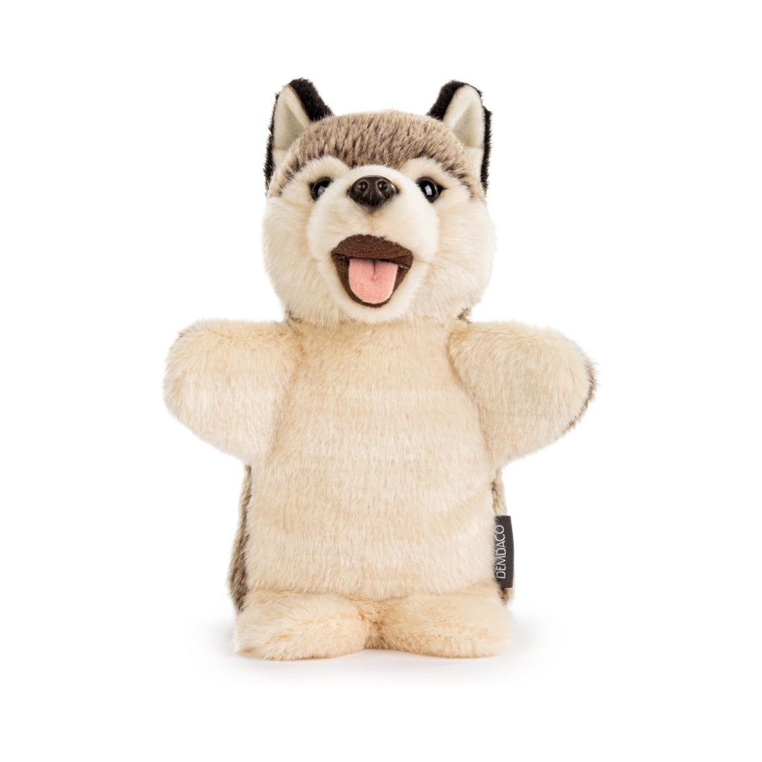 Animalcraft Wolf Grijs Gevuld Pluche Cadeau Baby Handpop Speelgoed