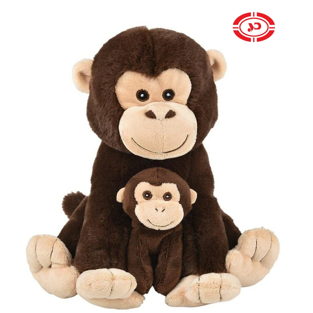 Custom Plüsch ausgestopfte Mutter- und Baby -Schimpansen Spielzeugpuppe