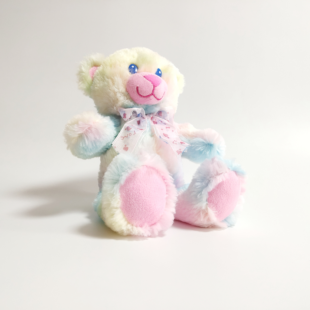 Ours en peluche doux et moelleux, Animal assis arc-en-ciel, cadeau personnalis&eacute; pour enfants, jouet ours en peluche
