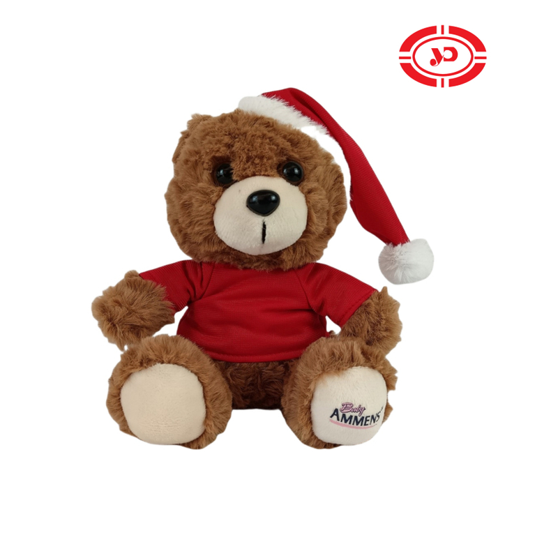 Aangepaste kerstcadeau pluche gevulde schattige teddybeer speelgoedpop voor meisje