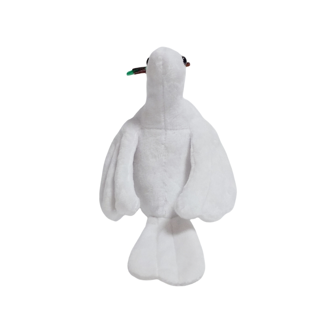 Pombo branco pel&uacute;cia paz p&aacute;ssaro macio brinquedo animal personalizado