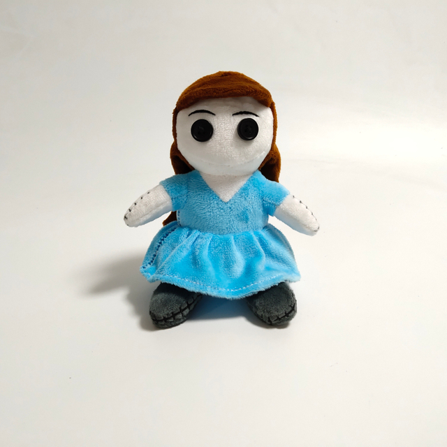 Doll bog meánach gorm cóirithe go maith plush bréagán bronntanas cailín