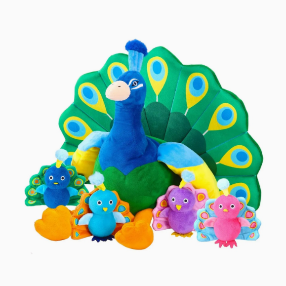 Juguete de alta calidad del pavo real del animal relleno de la mascota de la felpa del bordado