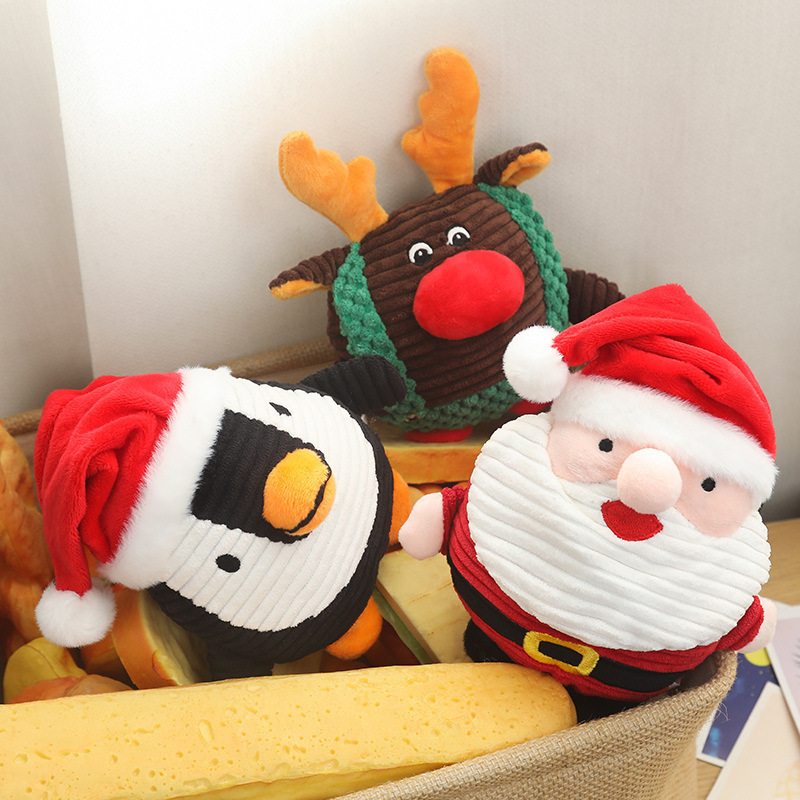 Juguete personalizado interactivo relleno de felpa para mascotas navide&ntilde;as