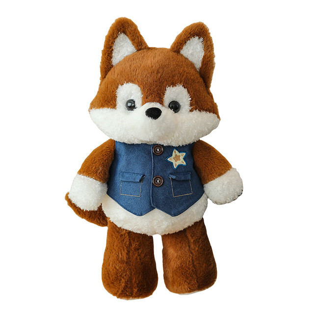Vysoce kvalitn&iacute; zak&aacute;zkov&yacute; plyšov&yacute; vycpan&yacute; kreslen&yacute; d&aacute;rek pro děti jako hračka běž&iacute;c&iacute; Fox Husky