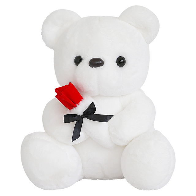 Høj kvalitet plys udstoppet fluffy rose blomst bamse legetøjsdukke