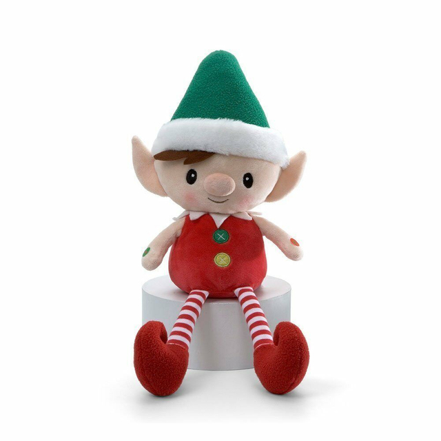 Zelena elf rjava tkanina mehka božična polnjena plišasta plišasta oem darilna počitniška otroška igrača