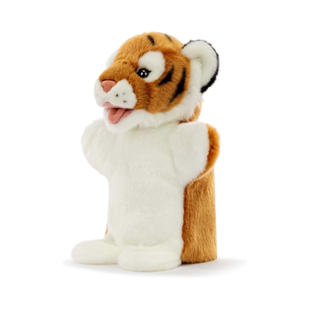 Detsk&aacute; b&aacute;bika Happy Tiger z m&auml;kk&eacute;ho plyšov&eacute;ho zvieratka