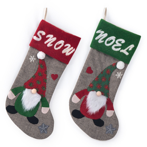 Custom Embroidery Plush Warm Cartoon Christmas Large Toy Socks