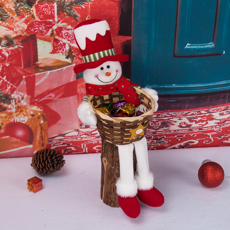 Maisi&uacute; T&aacute;bla Plush Stuffed Santa Claus Toy Doll Basket Candy Nollag
