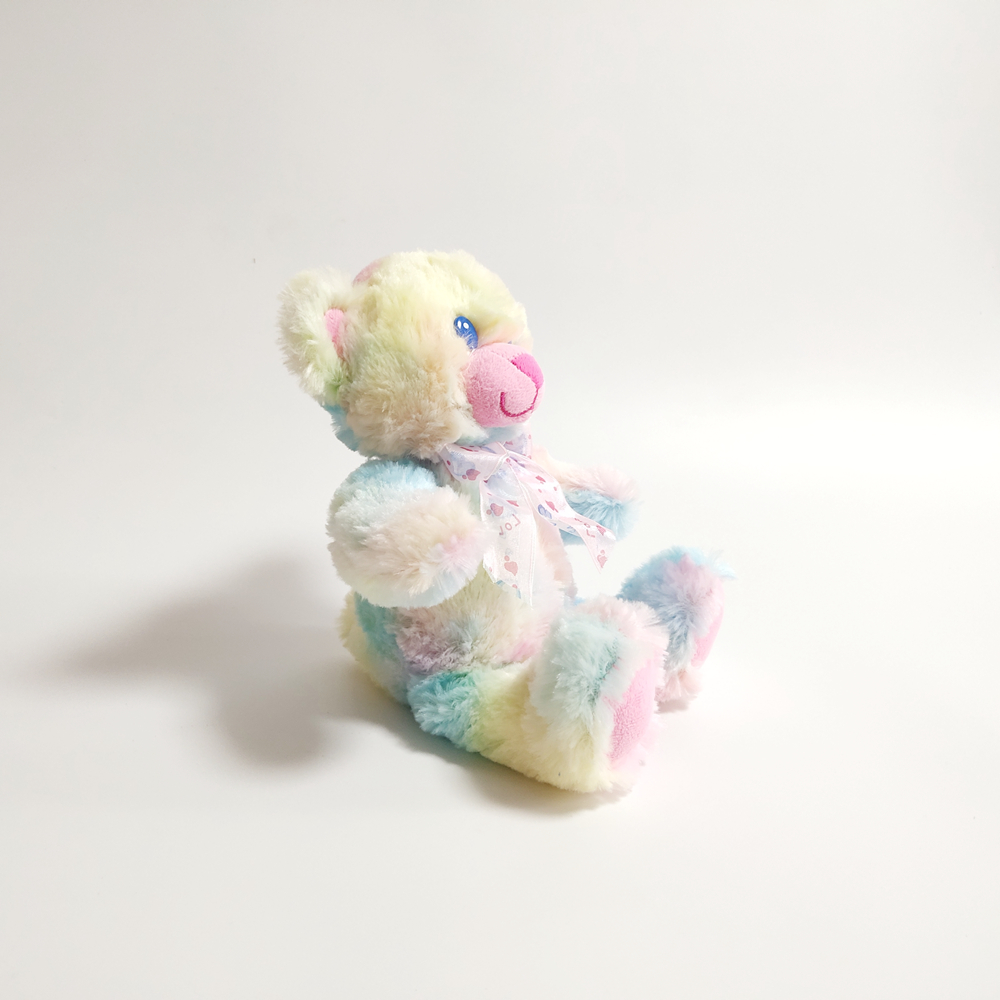 Ours en peluche doux et moelleux, Animal assis arc-en-ciel, cadeau personnalis&eacute; pour enfants, jouet ours en peluche