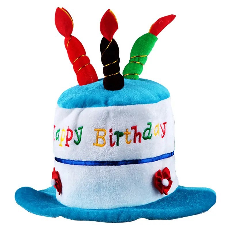 Individuelles Geburtstagsgeschenk, Pl&uuml;sch-Spielzeughut in Kuchenform f&uuml;r Kinder