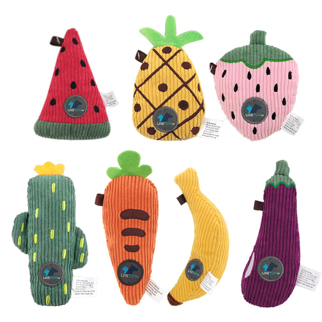 Fruit Series Plush Stuffed Custom Pet Chew Dog Interactive Squeaky Toy