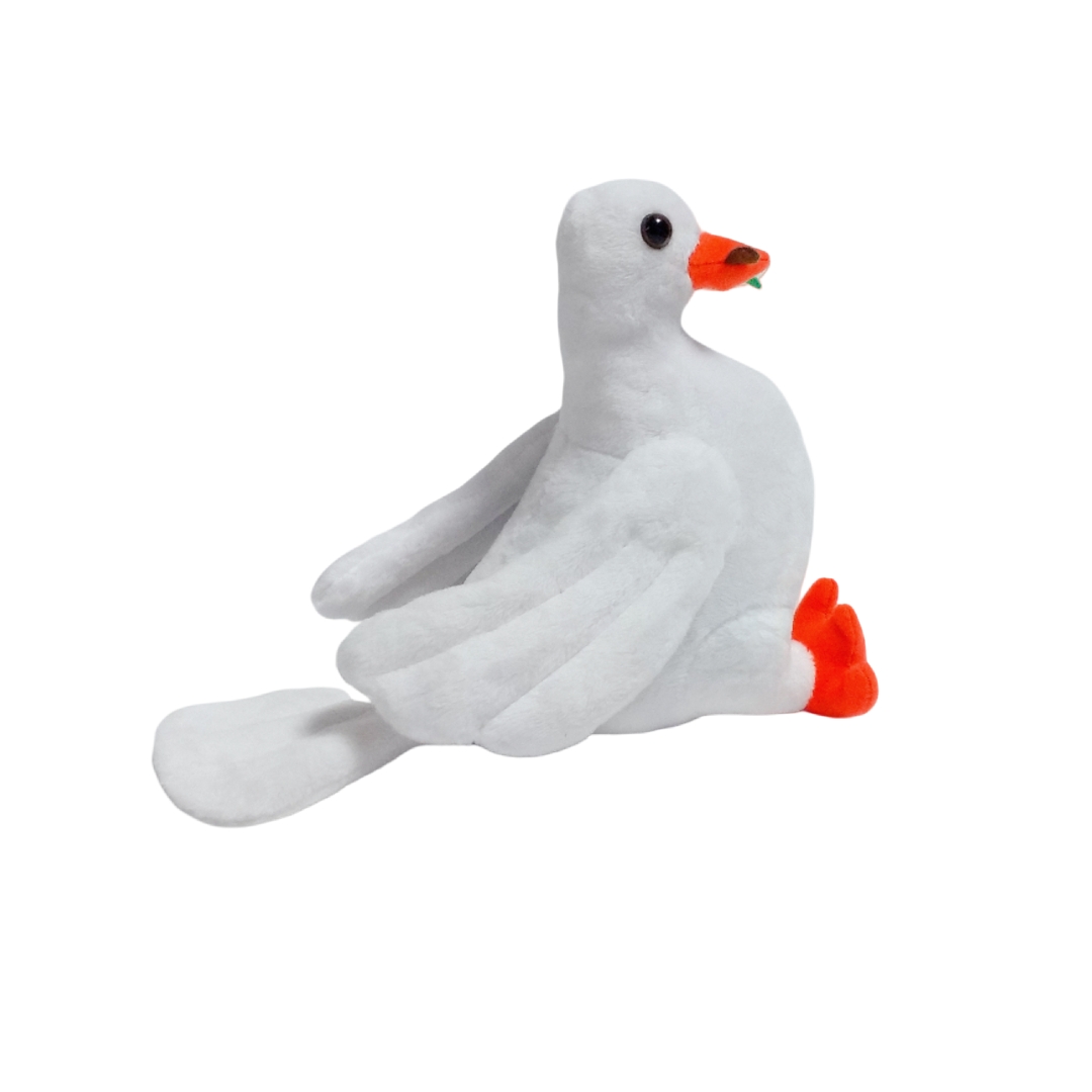 Pombo branco pel&uacute;cia paz p&aacute;ssaro macio brinquedo animal personalizado