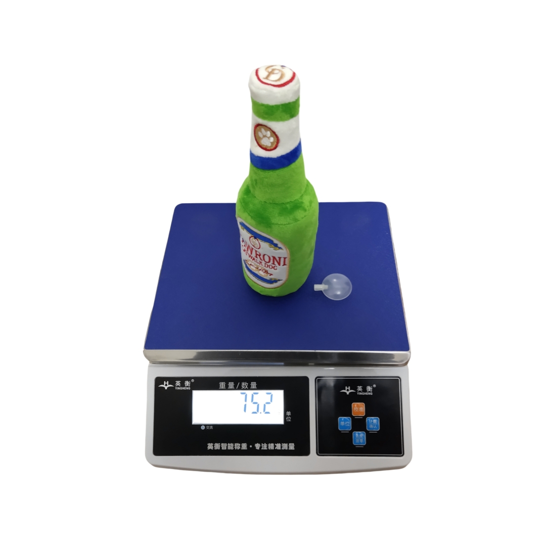 Pawroni Bierflasche Pl&uuml;sch-Quietscher, weiches Hundespielzeug