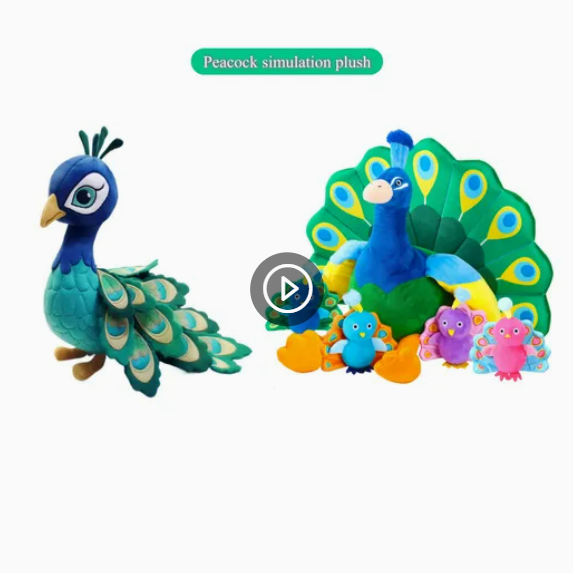Juguete de alta calidad del pavo real del animal relleno de la mascota de la felpa del bordado