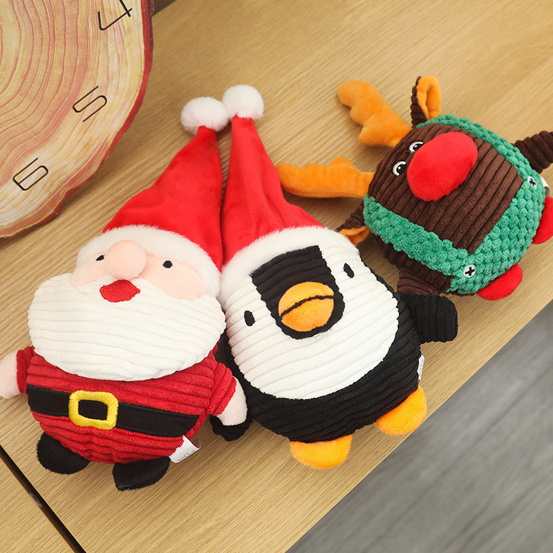 Juguete personalizado interactivo relleno de felpa para mascotas navide&ntilde;as