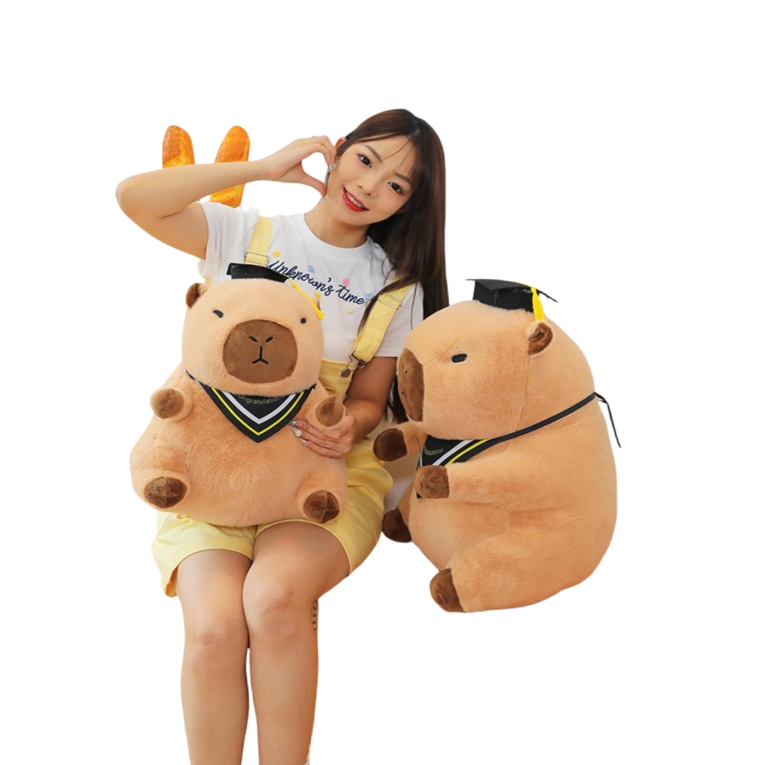 Капибара толстая подушка плюшевая мягкая игрушка-талисман на заказ