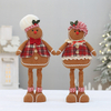 Սուրբ Ծննդյան պլյուշ լցոնված Cute Long Leg Gingerbread Man Cook Toy Doll