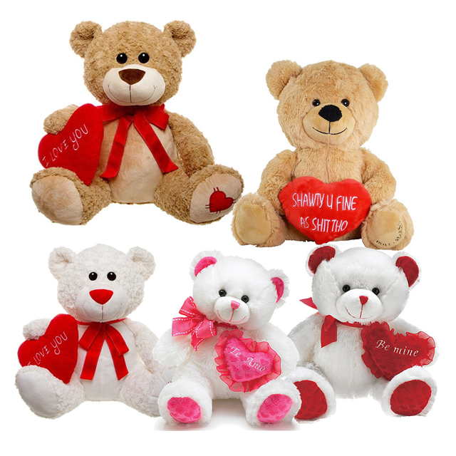 Tilpasset Valentinsdag plysj utstoppet kjærlighet Bue Tie Teddy Bear Toy Doll