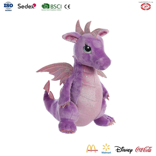 Purple Sparkle Tales 12 Inches Larkspur Dragon Enchanting Stuffed Animal Plush Toy