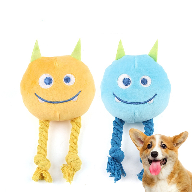 YD-BD016 လက်ကား Ladster Little Monster Soft Plush ပန်းကန်ကြိုးနှင့်အတူအိမ်မွေးတိရိစ္ဆာန်ထောက်ပံ့ရေးခွေး squeaky ကစားစရာ
