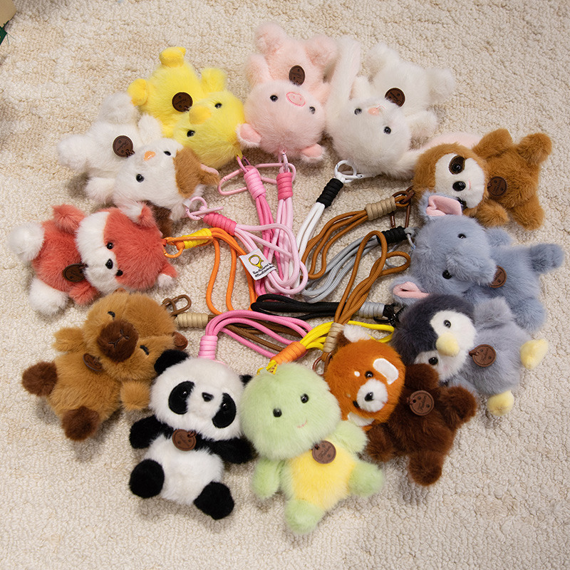 Nagykereskedelmi pl&uuml;ss t&ouml;lt&ouml;tt bolyhos aranyos &aacute;llati sorozat j&aacute;t&eacute;kbaba kulcstart&oacute;