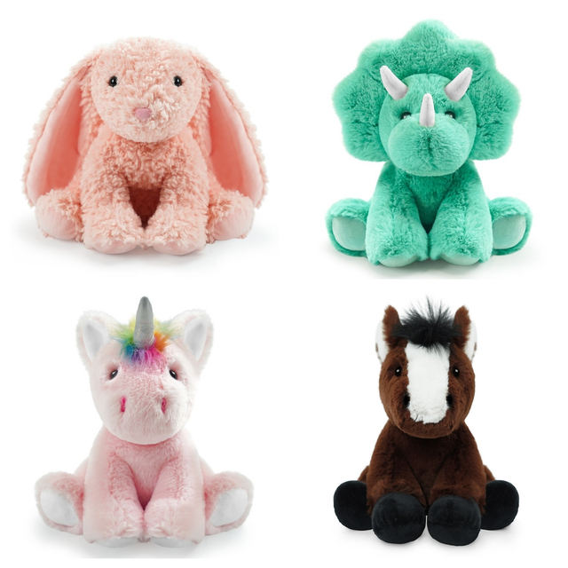 Diere Pasgemaakte sagte gevulde harige konyn Triceratops Unicorn Horse Toy