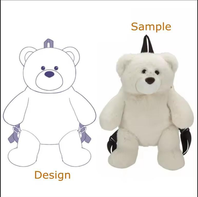 Mälestussaali kingituste pood plush mänguasi täidisega valge jääkaru nukk seljakott