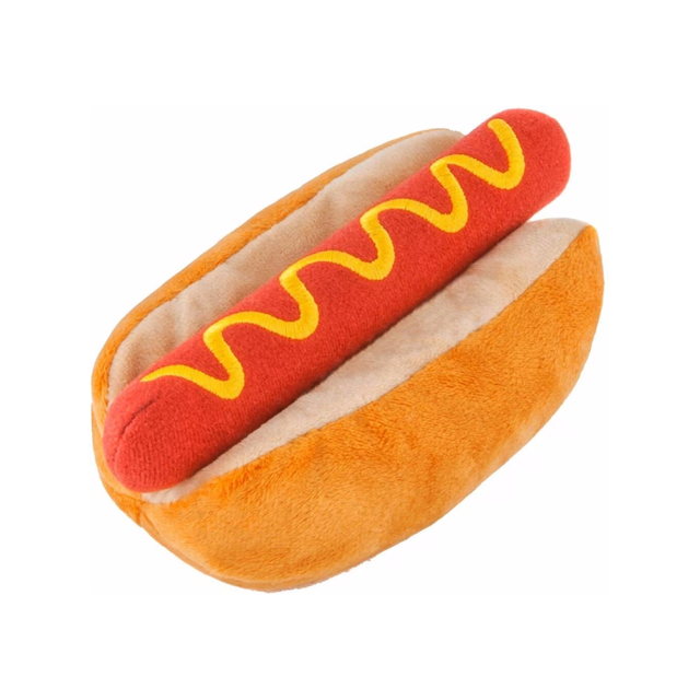 Comida hot dog suave suave juguetes para perros masticables interesantes