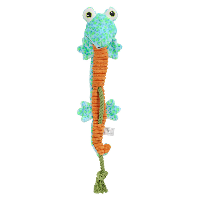 Jouet cr&eacute;atif en peluche serpent en velours c&ocirc;tel&eacute; pour chien, corde grin&ccedil;ante &agrave; m&acirc;cher