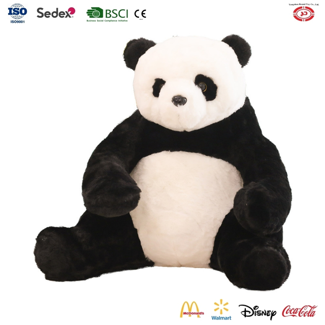 Yd-bd075 kafshë ulur kafshë bukuroshe panda pelushi të butë të mbushur me shumicë për nuskë lodër