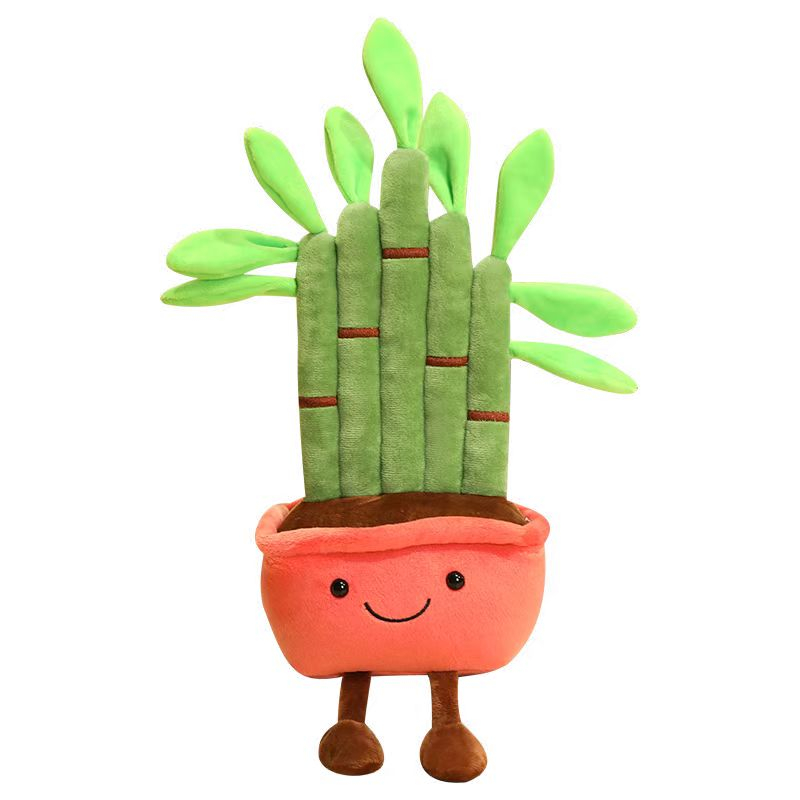 Zacht pluche gevuld knuffelig cartoon geluksbamboe planten speelgoedcadeau