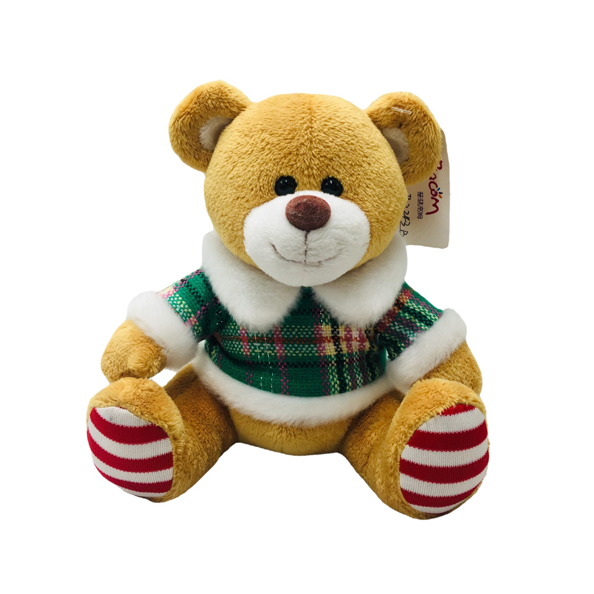 Bambola giocattolo di Natale con orsacchiotto di cartone animato CE farcito di peluche personalizzato in fabbrica