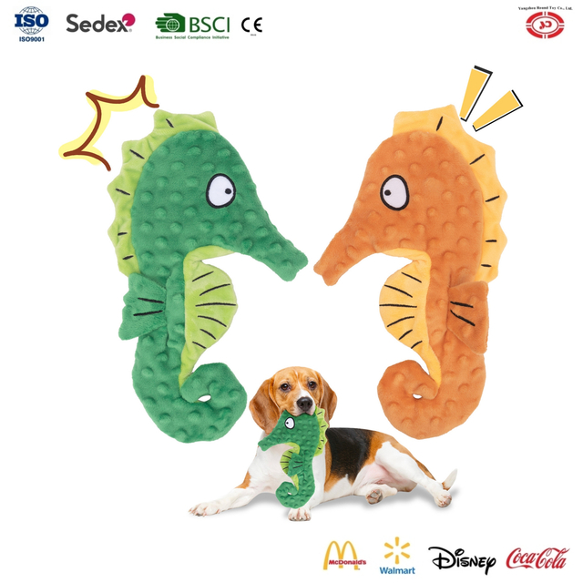 YD-BD030 Seahorse Figura personalizată Plush Pet Mascot Cadou pentru câini Squeaky