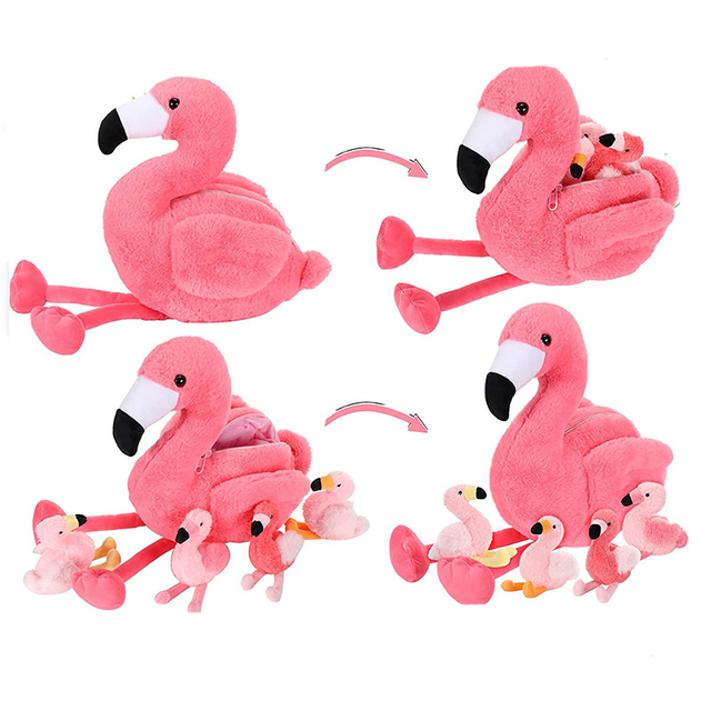 Детский подарок, плюшевый мультяшный розовый фламинго, набор игрушек для хранения, кукла
