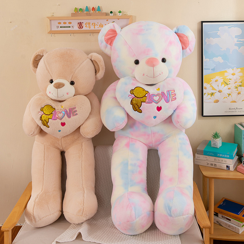 Kreatiewe Verjaarsdag Plush Gevulde Kleurvolle Liefde Teddiebeer Speelgoedpop