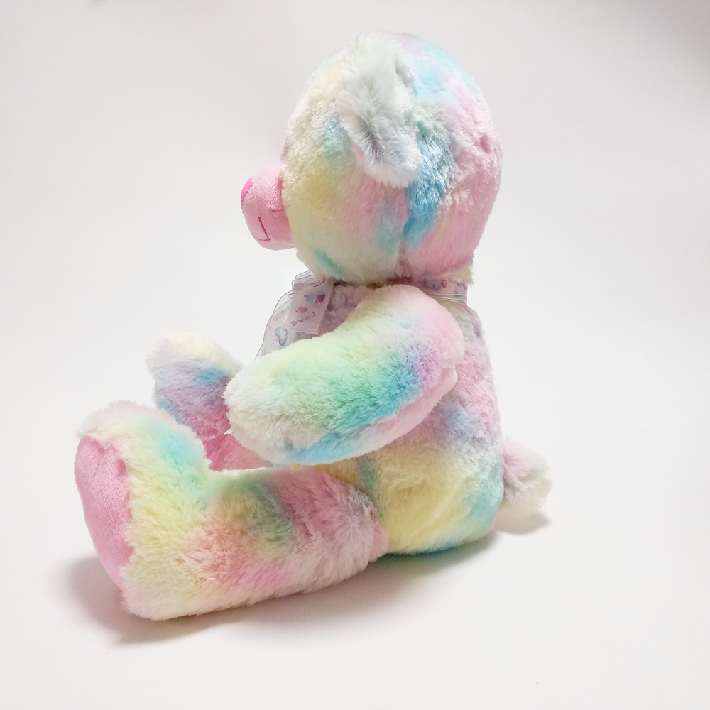 Ours en peluche doux et moelleux, Animal assis arc-en-ciel, cadeau personnalis&eacute; pour enfants, jouet ours en peluche