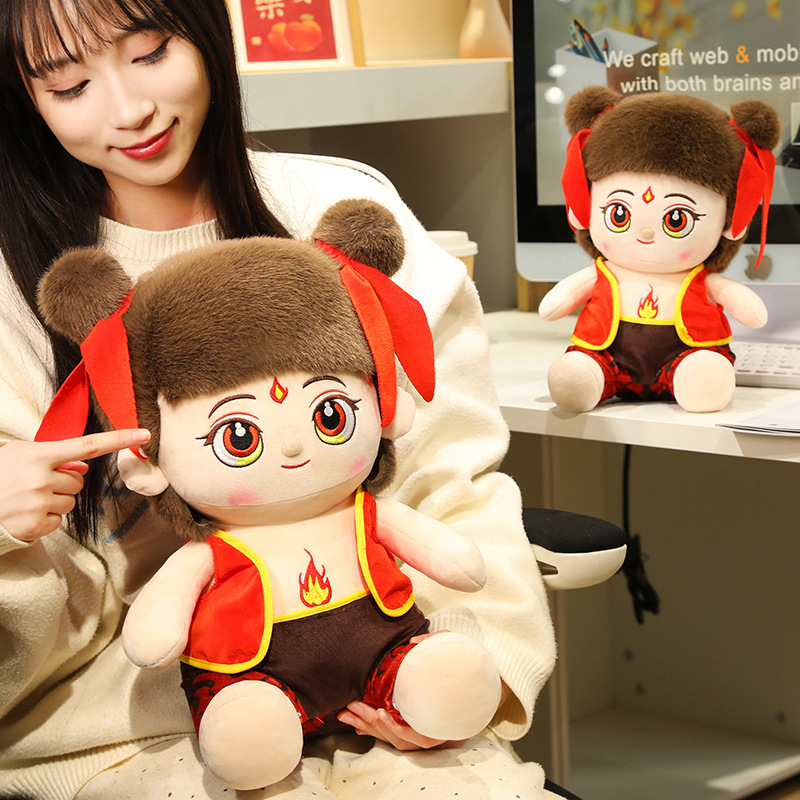 Nezha Brave Boy peluche ripiene Cartoon Movie Figure giocattolo personalizzato