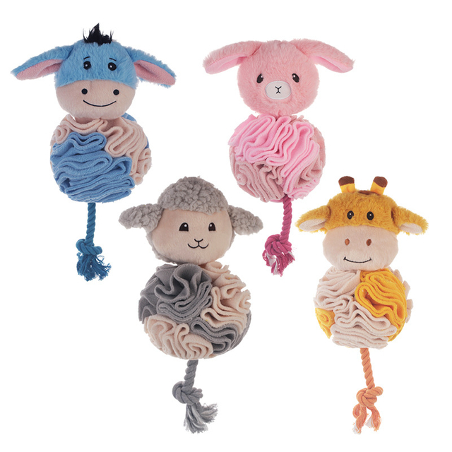 Logo e personalizuar Lodra vizatimore e mbushur me pelush kafshe qeni kafshe qe pertyp loder me litar pambuku