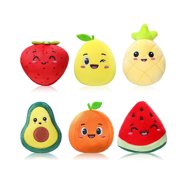 Fruit Mini Soft Plush Keychain Iliyojazwa Vichezea vya Zawadi vya Watoto vilivyopambwa kwa Mikono Maalum.