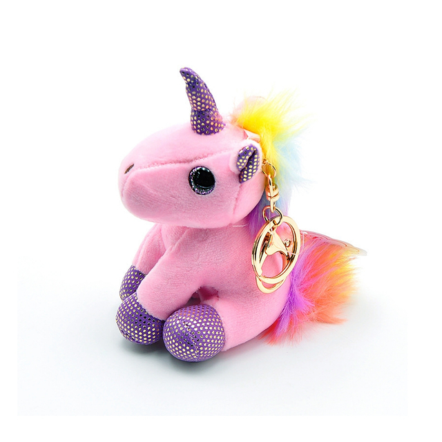 Unicornio plush colorido colorido animal personalizado para niños con llavero