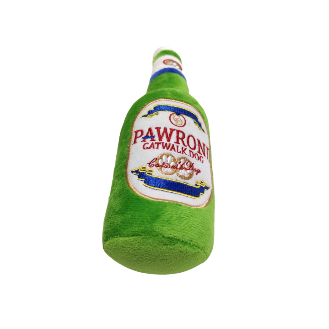 Pawroni Bierflasche Pl&uuml;sch-Quietscher, weiches Hundespielzeug