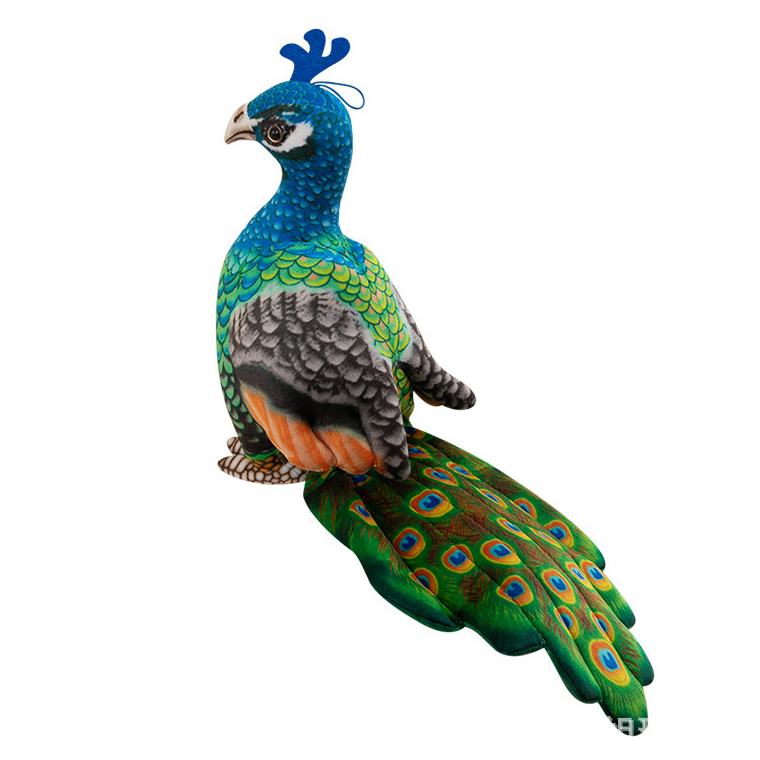 Juguete de alta calidad del pavo real del animal relleno de la mascota de la felpa del bordado